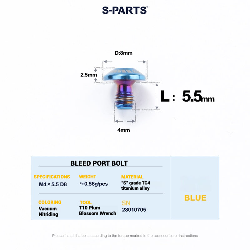 S-PARTS Titanium Bolt Upgrade Kit for SRAM Maven Brakes — CNC Precision — Lightweight — Full Color Options