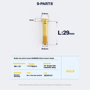 S-PARTS Titanium Brake Arm Pivot Screw Shimano Direct-Mount C-Brake Calipers L29 Gold