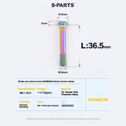 S-PARTS Titanium Brake Arm Pivot Screw Shimano Direct-Mount C-Brake Calipers L36.5 Rainbow