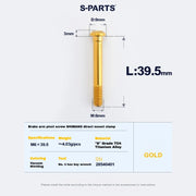 S-PARTS Titanium Brake Arm Pivot Screw Shimano Direct-Mount C-Brake Calipers L39.5 Gold