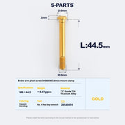 S-PARTS Titanium Brake Arm Pivot Screw Shimano Direct-Mount C-Brake Calipers L44.5 Gold