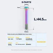S-PARTS Titanium Brake Arm Pivot Screw Shimano Direct-Mount C-Brake Calipers L44.5 Rainbow