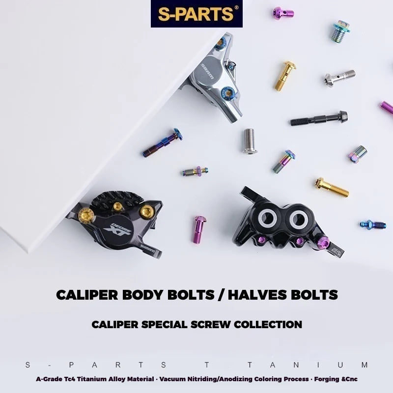 S-PARTS Titanium Brake Caliper Body Bolt Shimano R9120/R8070/M9120/M8100 & SRAM RED/FORCE