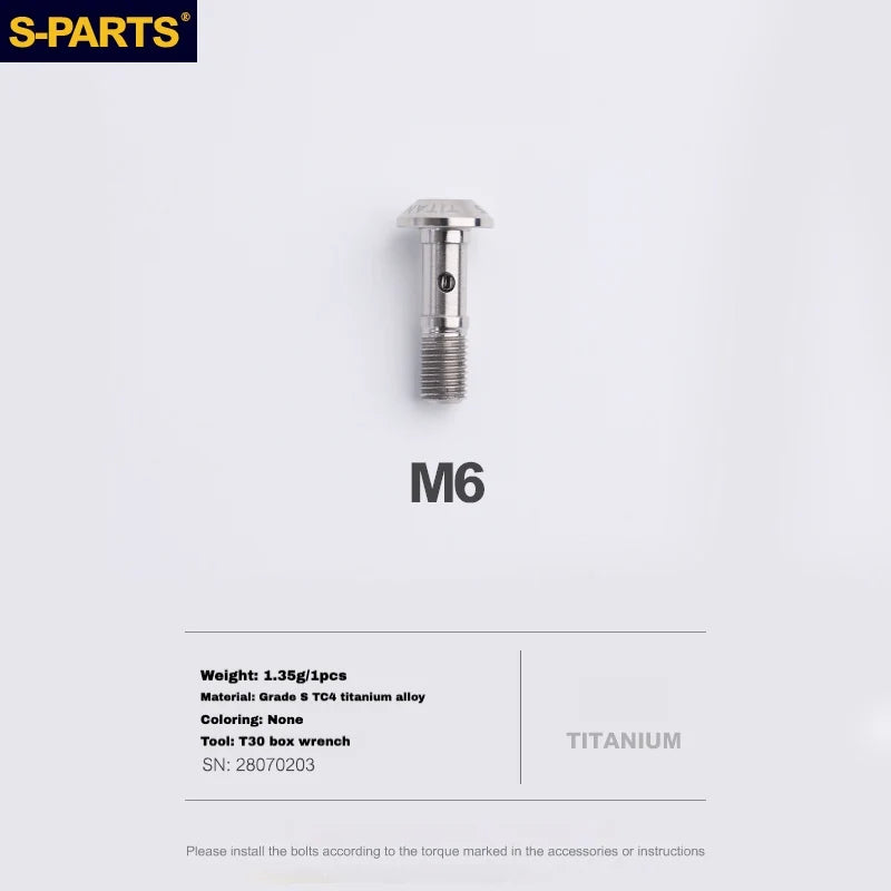 S-PARTS Titanium Brake Caliper Body Bolt Shimano R9120/R8070/M9120/M8100 & SRAM RED/FORCE