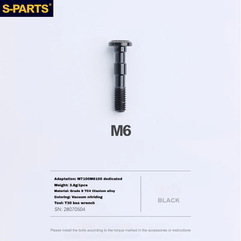 S-PARTS Titanium Brake Caliper Body Bolt Shimano R9120/R8070/M9120/M8100 & SRAM RED/FORCE Black