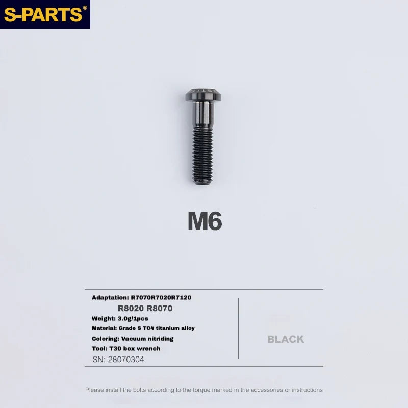 S-PARTS Titanium Brake Caliper Body Bolt Shimano R9120/R8070/M9120/M8100 & SRAM RED/FORCE