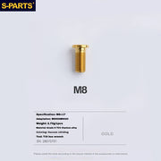 S-PARTS Titanium Brake Caliper Body Bolt Shimano R9120/R8070/M9120/M8100 & SRAM RED/FORCE