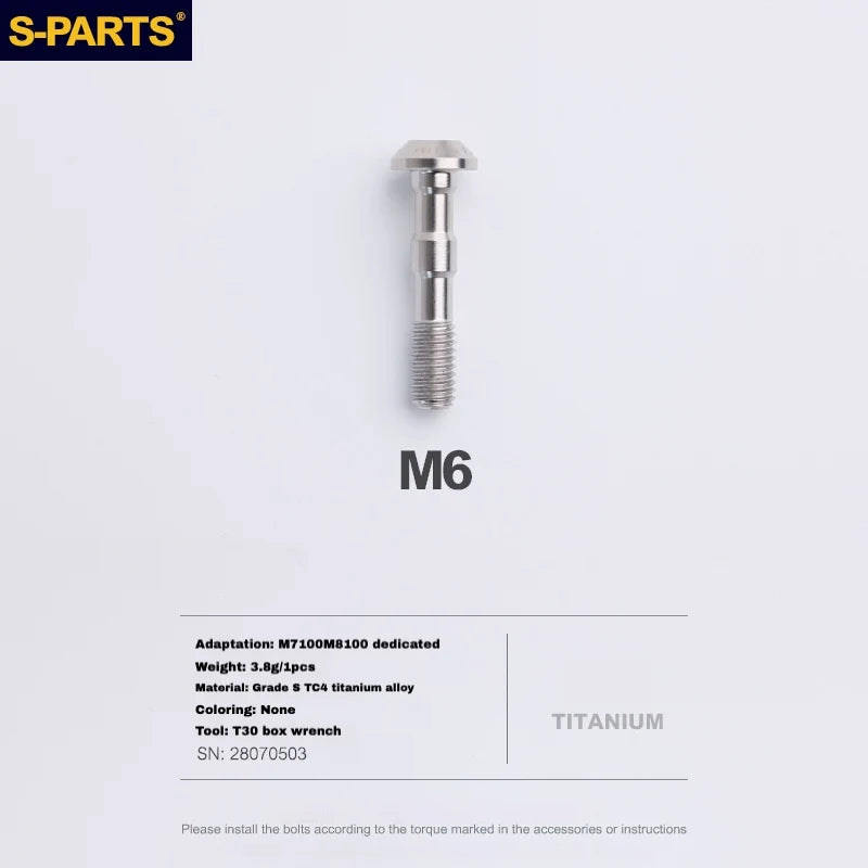S-PARTS Titanium Brake Caliper Body Bolt Shimano R9120/R8070/M9120/M8100 & SRAM RED/FORCE