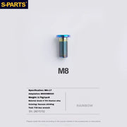 S-PARTS Titanium Brake Caliper Body Bolt Shimano R9120/R8070/M9120/M8100 & SRAM RED/FORCE Rainbow