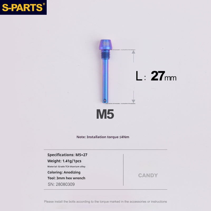 S-PARTS Titanium Brake Pad Pin Retainer for Shimano / SRAM / Magura / Hope Disc Brakes