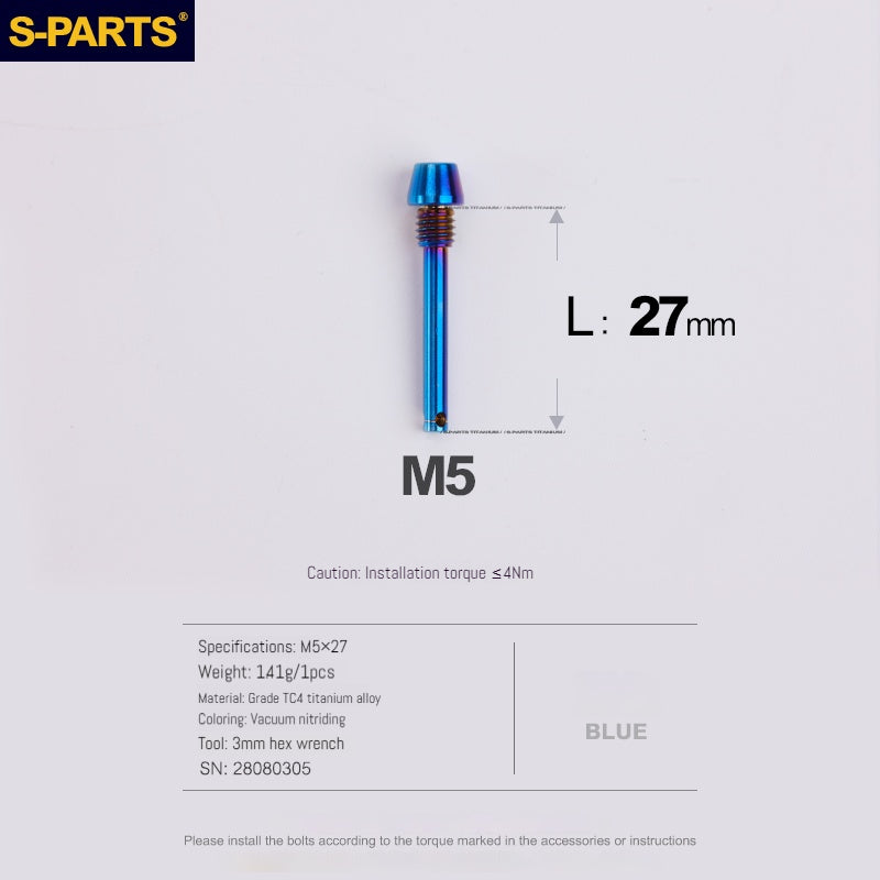 S-PARTS Titanium Brake Pad Pin Retainer for Shimano / SRAM / Magura / Hope Disc Brakes