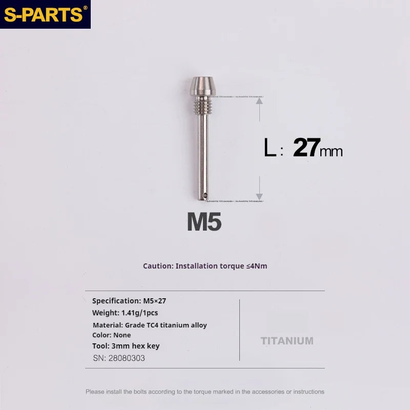 S-PARTS Titanium Brake Pad Pin Retainer Shimano / SRAM / Magura / HOPE Disc Brakes