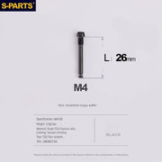 S-PARTS Titanium Brake Pad Pin Retainer Shimano / SRAM / Magura / HOPE Disc Brakes Black