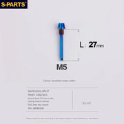 S-PARTS Titanium Brake Pad Pin Retainer Shimano / SRAM / Magura / HOPE Disc Brakes Blue