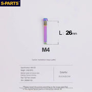 S-PARTS Titanium Brake Pad Pin Retainer Shimano / SRAM / Magura / HOPE Disc Brakes Rainbow