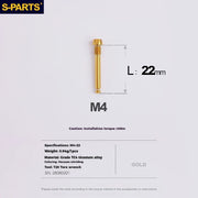 S-PARTS Titanium Brake Pad Pin Retainer Shimano / SRAM / Magura / HOPE Disc Brakes Gold