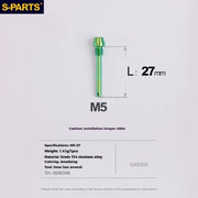 S-PARTS Titanium Brake Pad Pin Retainer Shimano / SRAM / Magura / HOPE Disc Brakes Green