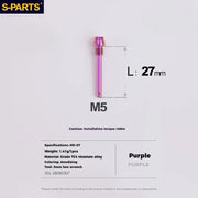 S-PARTS Titanium Brake Pad Pin Retainer Shimano / SRAM / Magura / HOPE Disc Brakes Purple