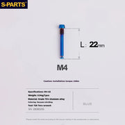 S-PARTS Titanium Brake Pad Pin Retainer Shimano / SRAM / Magura / HOPE Disc Brakes Blue