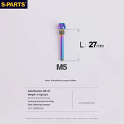 S-PARTS Titanium Brake Pad Pin Retainer Shimano / SRAM / Magura / HOPE Disc Brakes Rainbow