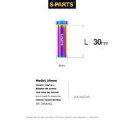 S-PARTS Titanium C-Clamp Fixing Nut M6, 8–40mm 30mm Rainbow