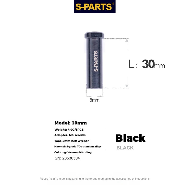 S-PARTS Titanium C-Clamp Fixing Nut M6, 8–40mm