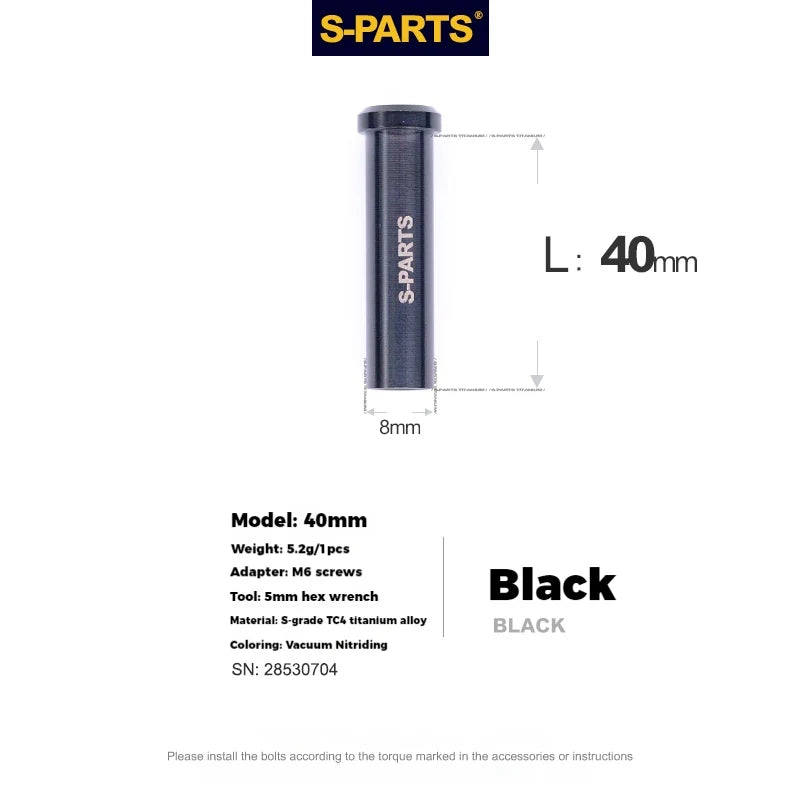S-PARTS Titanium C-Clamp Fixing Nut M6, 8–40mm
