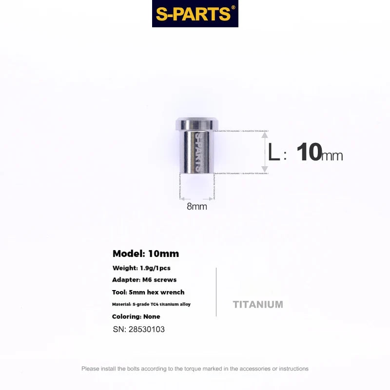 S-PARTS Titanium C-Clamp Fixing Nut M6, 8–40mm 10mm