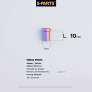 S-PARTS Titanium C-Clamp Fixing Nut M6, 8–40mm 10mm Candy