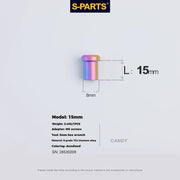S-PARTS Titanium C-Clamp Fixing Nut M6, 8–40mm 15mm Candy