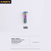 S-PARTS Titanium Caliper Body Bolts for Shimano R9120 / R8070 / M9120 / M8100 & SRAM RED / Force — Lightweight Anodized Brake Mounting Screws