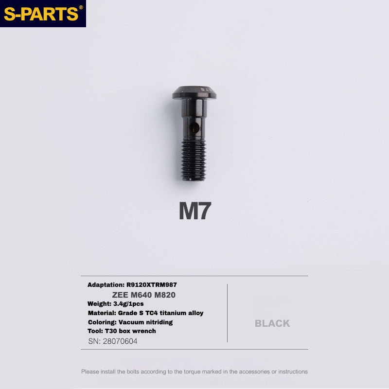 S-PARTS Titanium Caliper Body Bolts for Shimano R9120 / R8070 / M9120 / M8100 & SRAM RED / Force — Lightweight Anodized Brake Mounting Screws