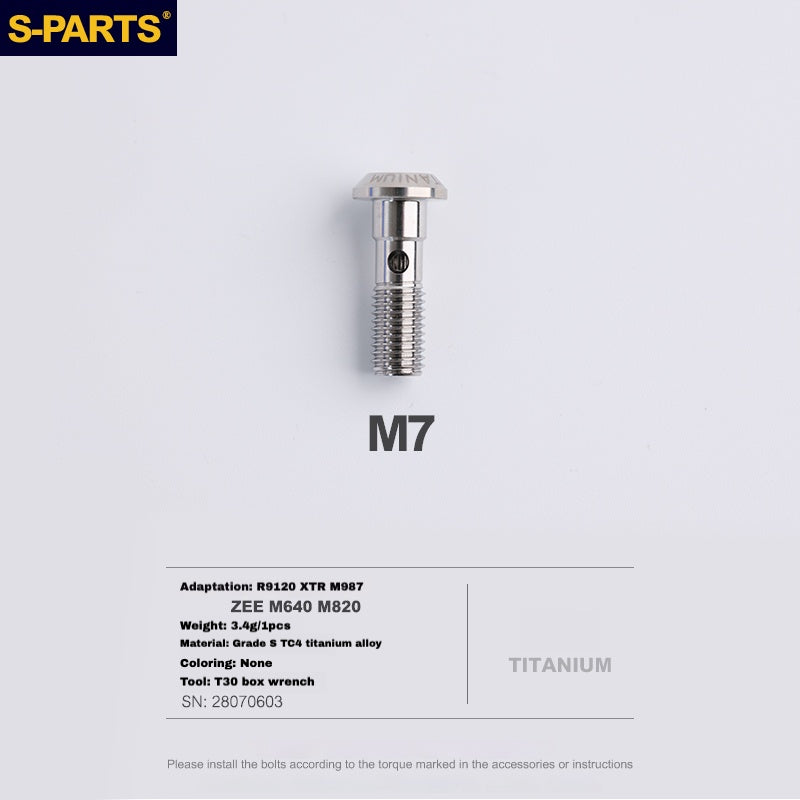S-PARTS Titanium Caliper Body Bolts for Shimano R9120 / R8070 / M9120 / M8100 & SRAM RED / Force — Lightweight Anodized Brake Mounting Screws