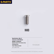 S-PARTS Titanium Caliper Body Bolts for Shimano R9120 / R8070 / M9120 / M8100 & SRAM RED / Force — Lightweight Anodized Brake Mounting Screws