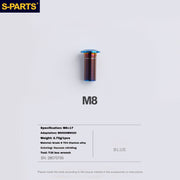 S-PARTS Titanium Caliper Body Bolts for Shimano R9120 / R8070 / M9120 / M8100 & SRAM RED / Force — Lightweight Anodized Brake Mounting Screws