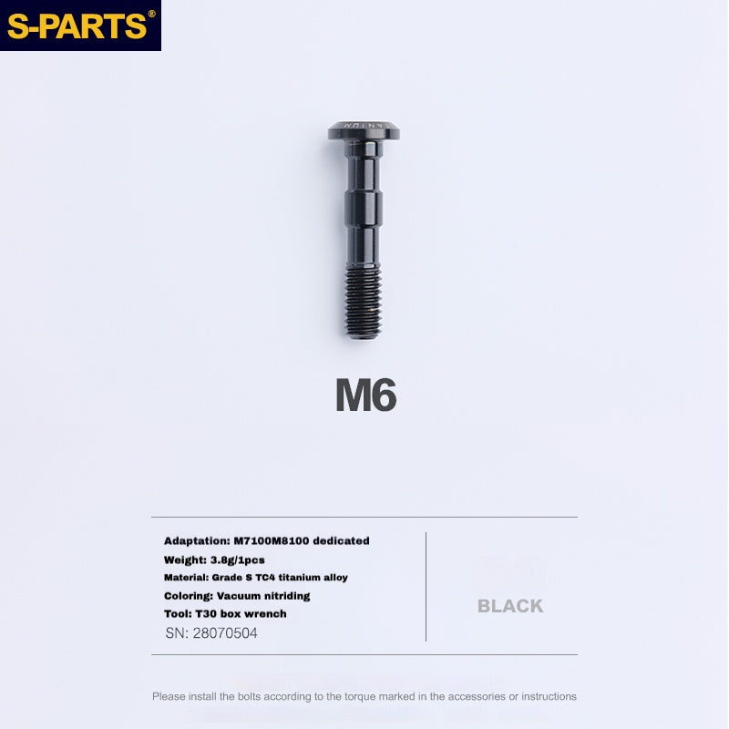 S-PARTS Titanium Caliper Body Bolts for Shimano R9120 / R8070 / M9120 / M8100 & SRAM RED / Force — Lightweight Anodized Brake Mounting Screws