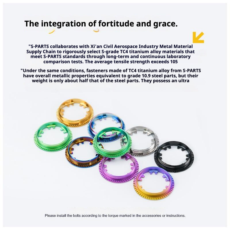 S-PARTS Titanium Cassette Lockring for MTB and Road Bikes for Shimano and SRAM