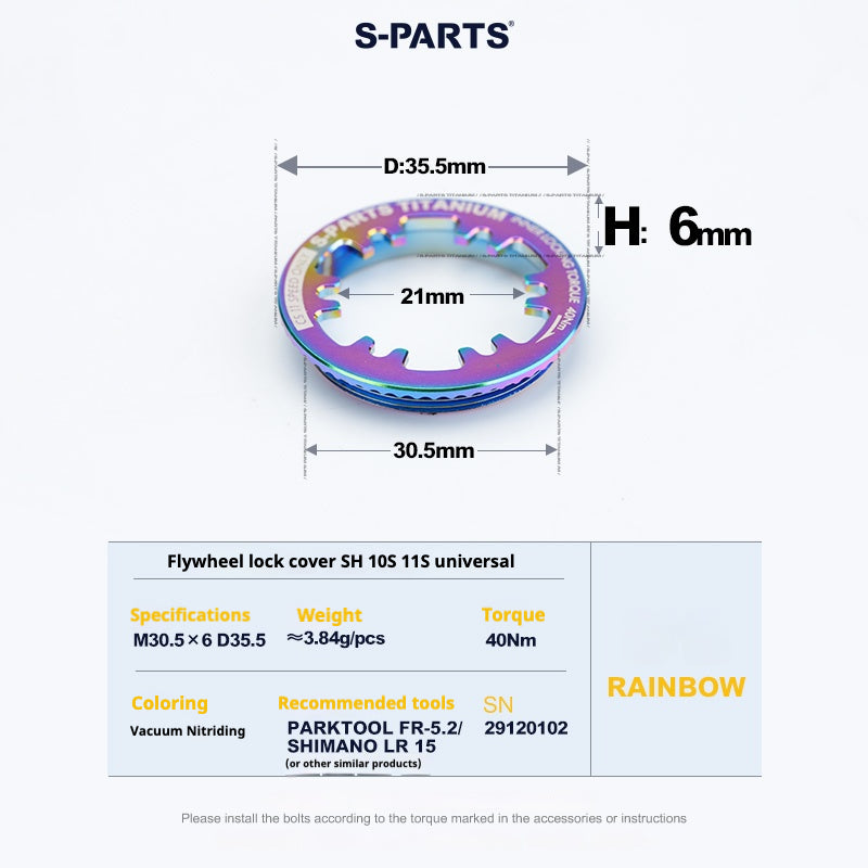 S-PARTS Titanium Cassette Lockring for MTB and Road Bikes for Shimano and SRAM