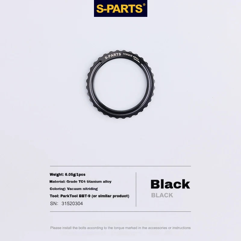 S-PARTS Titanium Center Lock Lockring Campagnolo Bora Ultra WTO / Hyperon / Fulcrum / Shamal Black