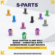 S-PARTS Titanium Clamp Bolt and Nut Set for Road Shifters for Shimano / SRAM
