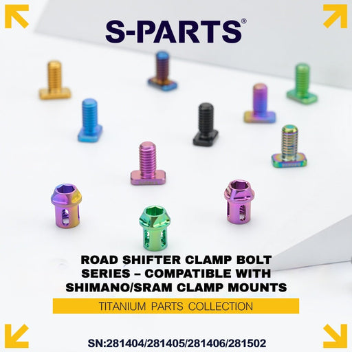 S-PARTS Titanium Clamp Bolt and Nut Set for Road Shifters for Shimano / SRAM