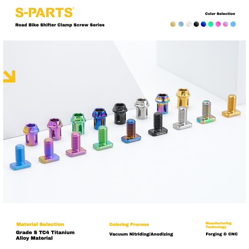 S-PARTS Titanium Clamp Bolt and Nut Set for Road Shifters for Shimano / SRAM