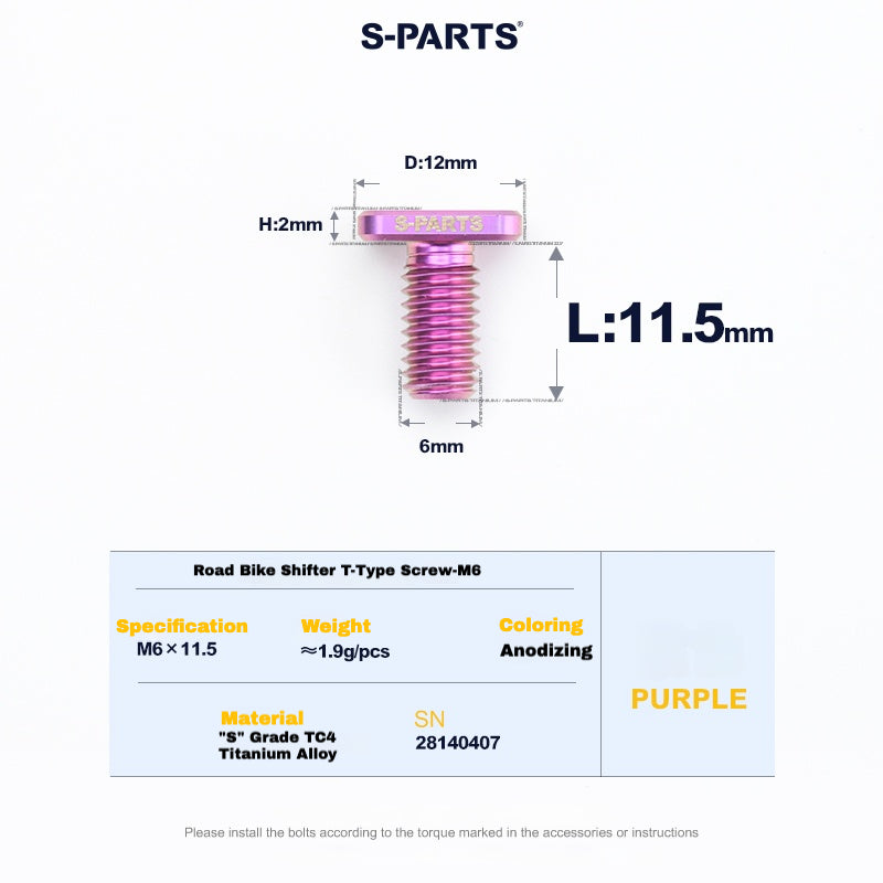 S-PARTS Titanium Clamp Bolt and Nut Set for Road Shifters for Shimano / SRAM