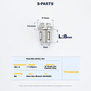 S-PARTS Titanium Clamp Bolt and Nut Set for Road Shifters for Shimano / SRAM