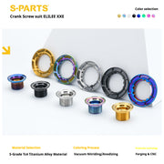 S-PARTS Titanium Crank Bolt and Anti-Loosening Cap Set for ELILEE XXE Crankset