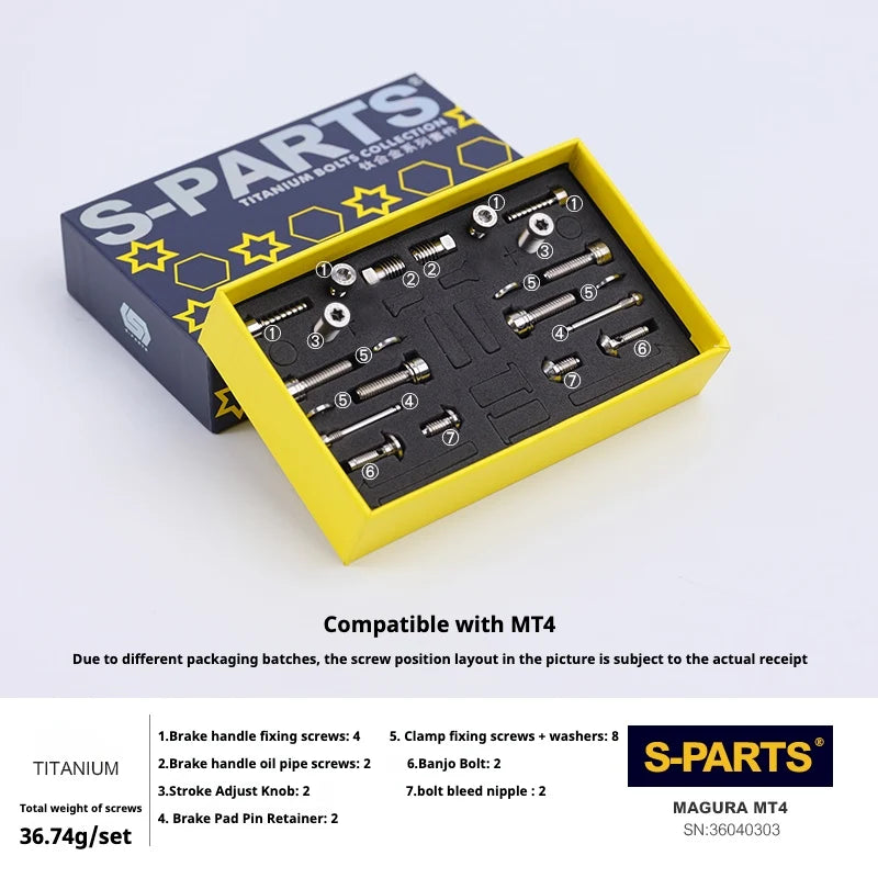 S-PARTS Titanium Disc Brake Screw Kit Magura MT4 / MT5 / MT7 / MT8
