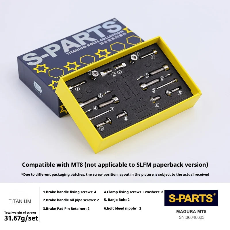 S-PARTS Titanium Disc Brake Screw Kit Magura MT4 / MT5 / MT7 / MT8