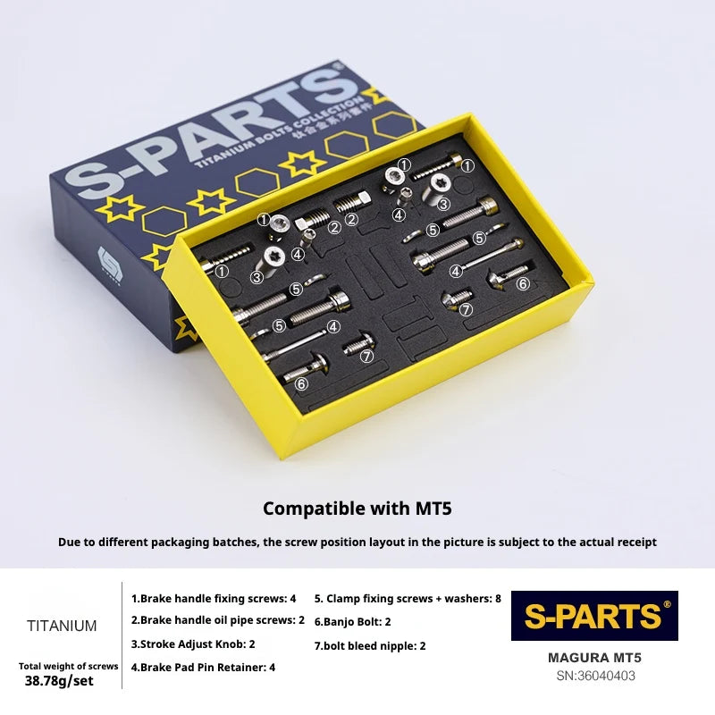 S-PARTS Titanium Disc Brake Screw Kit Magura MT4 / MT5 / MT7 / MT8