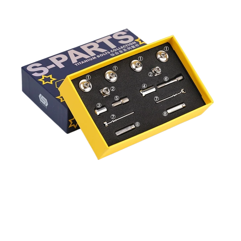 S-PARTS Titanium eeBrakes C-Clamp Screw & Adapter Series Brake Pad Screw Kit
