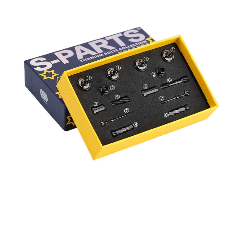 S-PARTS Titanium eeBrakes C-Clamp Screw & Adapter Series Black Brake Pad Screw Kit